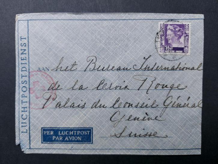 KLM envelop verstuurd van Java naar Genève in 1940 (L143), Postzegels en Munten, Brieven en Enveloppen | Buitenland, Envelop, Ophalen of Verzenden