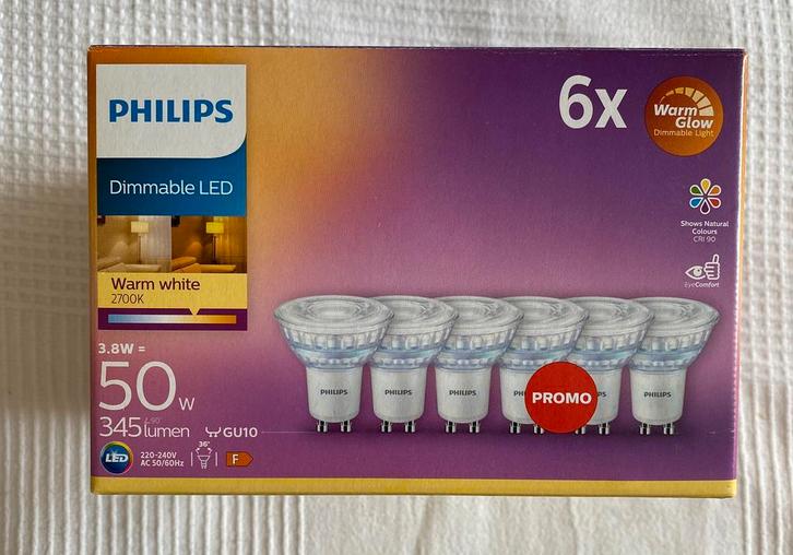 Philips dimmable Led 15x, Huis en Inrichting, Lampen | Losse lampen, Zo goed als nieuw, Led-lamp, Minder dan 30 watt, E27 (groot)