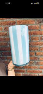 Gestreepte vaas decoupage handgemaakt, Ophalen of Verzenden, Zo goed als nieuw, Minder dan 50 cm