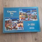 Gibsons puzzel 2 x 500 stukjes Kerst Christmas Eve Finlay, Ophalen of Verzenden, 500 t/m 1500 stukjes, Zo goed als nieuw, Legpuzzel