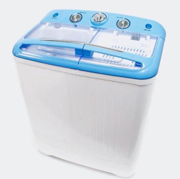 Mini wasmachine met dubbele trommel 5,2 kg, Witgoed en Apparatuur, Wasmachines, Zo goed als nieuw, Bovenlader, 4 tot 6 kg, Minder dan 85 cm