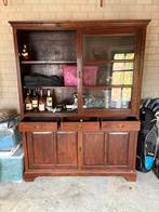 Teak Houten Kast met Glasdeuren, Ophalen of Verzenden