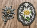 Duits; Edelweiss emblemen pet en mouw origineel, Verzamelen, Militaria | Tweede Wereldoorlog, Ophalen of Verzenden, Landmacht