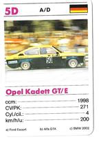 Kwartetkaart Opel Kadett GT/E, Ophalen of Verzenden, Gebruikt, Auto's