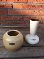 Vintage Retro Vaasjes / Delfos Zoeterwoude 2 stuks 60e jaren, Huis en Inrichting, Woonaccessoires | Vazen, Minder dan 50 cm, Glas