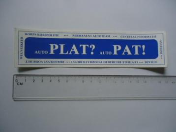 sticker oud RIJKSPOLITIE korps auto team plat pat politie  beschikbaar voor biedingen