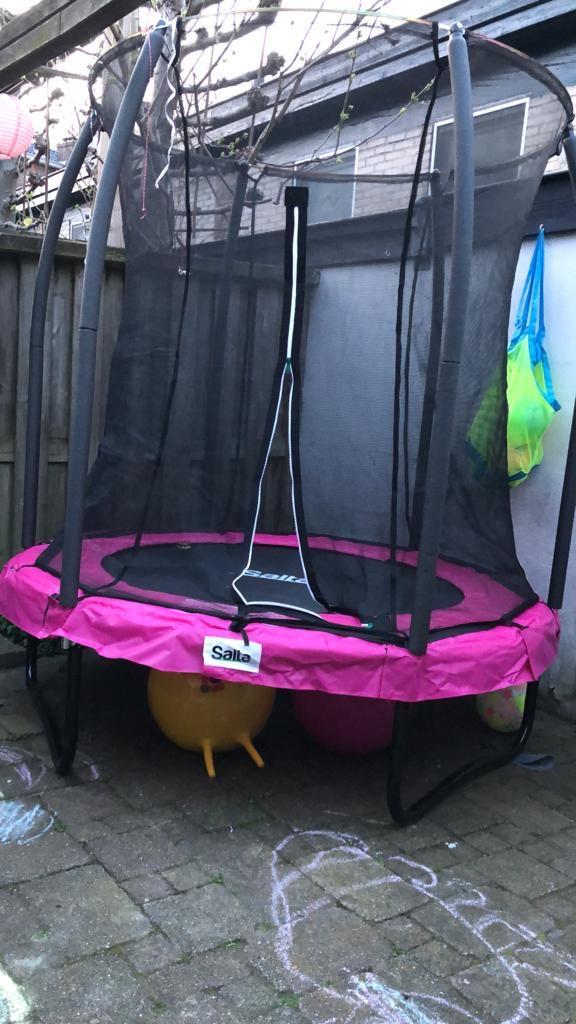 Salta Trampoline Comfort Edition Pink - Ø183cm, Kinderen en Baby's, Speelgoed | Buiten | Trampolines, Zo goed als nieuw, Ophalen