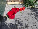 Div. Rode bloempotten, Tuin en Terras, Bloempotten, Ophalen, Gebruikt, Rond, Tuin