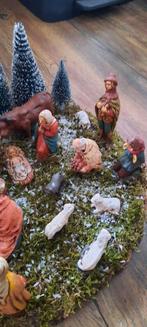 Jaren 60 kerstgroep op boomplaat, Diversen, Kerst, Ophalen of Verzenden