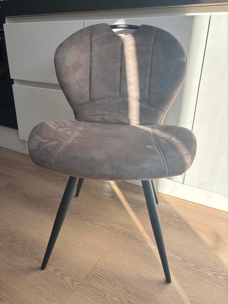 6 Eetkamerstoelen trendhopper, Huis en Inrichting, Stoelen, Gebruikt, Vijf, Zes of meer stoelen, Metaal, Grijs, Ophalen