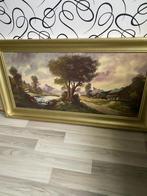Landschapsschilderij met Gouden Lijst, Antiek en Kunst, Kunst | Schilderijen | Klassiek, Ophalen of Verzenden