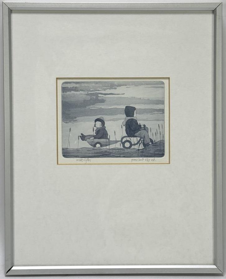 219. Ets Guus Kuit – "Meerijden", Antiek en Kunst, Kunst | Etsen en Gravures, Ophalen of Verzenden