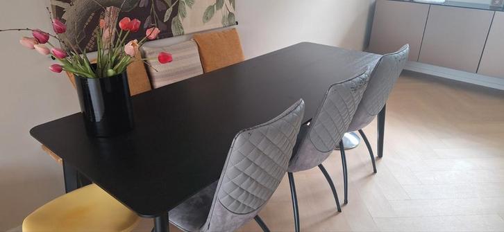 Ikea Lisabo eettafel - zwart/essenhout - 200x78 cm, Huis en Inrichting, Tafels | Eettafels, Zo goed als nieuw, 50 tot 100 cm, Rechthoekig