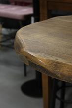 2 ronde bartafels statafels metaal hout horeca cafe Ø80 cm., Metaal, Zo goed als nieuw, Ophalen