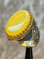 925 Zilveren Agaat Ring, 20 of groter, Nieuw, Ophalen of Verzenden, Dame of Heer