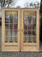Set schuif / en-suite deuren met glas in lood 212x185cm., Antiek en Kunst, Ophalen