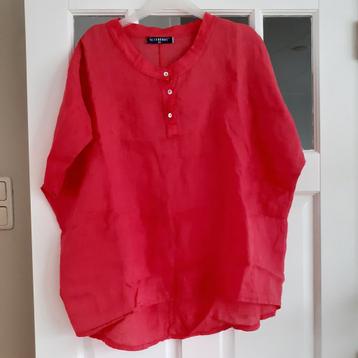 Blue Berry rode blouse van 100% linnen in nieuwstaat maat M  beschikbaar voor biedingen