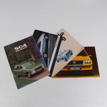 Peugeot 504, Ascona, VW Derby,Taunus garagefolders beschikbaar voor biedingen