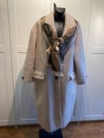 Zara bouclé mantel lange jas ecru crème gevoerd XL 42, Verzenden, Maat 42/44 (L), Zo goed als nieuw, Zara