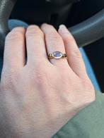 Gouden ring 18k saffier maansteen. Verlovingsring trouwring., Zo goed als nieuw, Verzenden