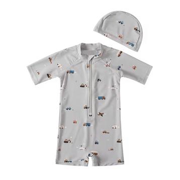 Il Bambini - UV werend zwempakje grijs/blauw met voertuigen beschikbaar voor biedingen