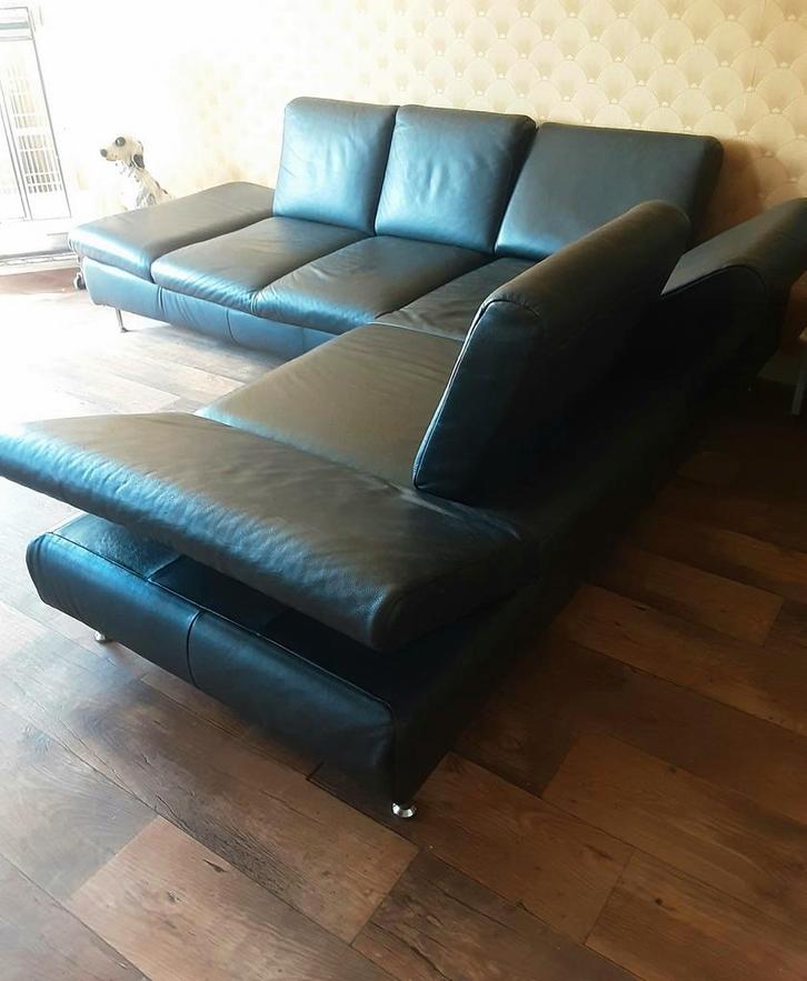 Grote leren hoekbank, Huis en Inrichting, Banken | Sofa's en Chaises Longues, Zo goed als nieuw, Vierpersoons of meer, 150 cm of meer