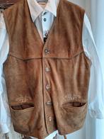 Trachten leren vest L overhemd oktoberfeest Tiroler, Kleding | Heren, Ophalen, Gedragen, Maat 52/54 (L), Lekra