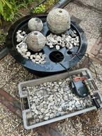 Waterornament/fonteintjes, grijze bollen met evt lichtjes, Tuin en Terras, Waterpartijen en Fonteinen, Ophalen, Gebruikt, Waterornament