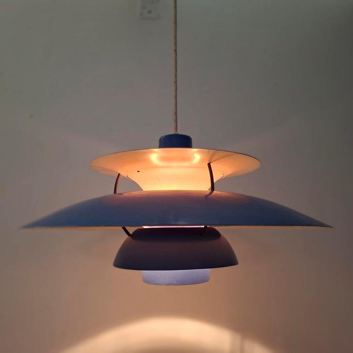 Louis Poulsen PH5 PH 5 blauw oude model, Huis en Inrichting, Lampen | Hanglampen, Minder dan 50 cm, Ophalen of Verzenden