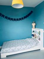 1 persoonsbed wit met leuk hoofdbord vtwonen, 85 tot 100 cm, Ophalen of Verzenden, Zo goed als nieuw, Hoogslaper of Stapelbed