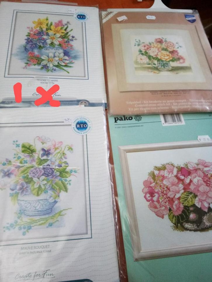 Borduurpaketten met Dmc borduurzijde/borduurgaren 50%af, Hobby en Vrije tijd, Borduren en Borduurmachines, Nieuw, Borduurgaren of Zijde