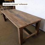 Oud eiken barnwood kloostertafel - maatwerk, Ophalen