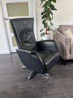 Nette Prominent Relaxfauteuil Zwart Leer Draaibaar M, Ophalen of Verzenden, Zo goed als nieuw, Leer, 50 tot 75 cm