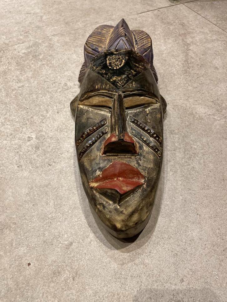 Afrikaans Masker 43x15cm, Antiek en Kunst, Kunst | Niet-Westerse kunst, Ophalen of Verzenden
