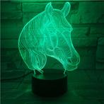 3D Led Lamp - Paard - 3D Illusie - 527, Huis en Inrichting, Lampen | Tafellampen, Minder dan 50 cm, Nieuw, Kunststof, Ophalen of Verzenden