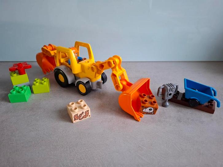 Lego Duplo Graafmachine met Figuur, Kinderen en Baby's, Speelgoed | Duplo en Lego, Zo goed als nieuw, Duplo, Complete set, Ophalen of Verzenden