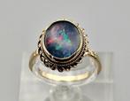 Gouden Vintage ring met edelsteen blackopaal. 2025/407., Overige kleuren, ., Ophalen of Verzenden, Zo goed als nieuw