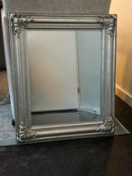 Vintage mooie grote spiegel met houten zilveren lijst, Ophalen of Verzenden, Zo goed als nieuw, Minder dan 100 cm, Rechthoekig