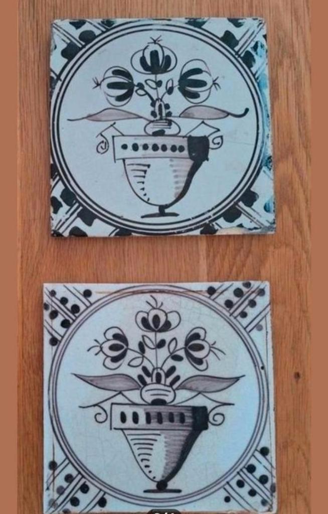18e eeuwse tegels, mangaan decor, Antiek en Kunst, Antiek | Wandborden en Tegels, Ophalen of Verzenden