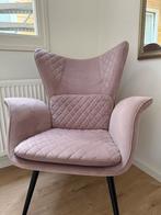 Kare design fauteuil roze velvet, Huis en Inrichting, Fauteuils, Ophalen, Zo goed als nieuw, Hout, Modern