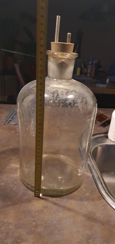 Grote Glazen Fles / Terrarium, Huis en Inrichting, Woonaccessoires | Vazen, Gebruikt, Overige kleuren, Minder dan 50 cm, Glas