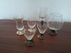 Borrelglaasjes met verzilverde voet, Ophalen of Verzenden, Gebruikt, Borrel- of Shotglas