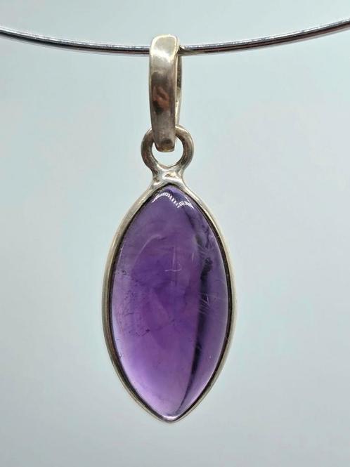 Zilveren Hanger met Amethist, Sieraden, Tassen en Uiterlijk, Kettinghangers, Zo goed als nieuw, Zilver, Zilver, Overige voorstellingen