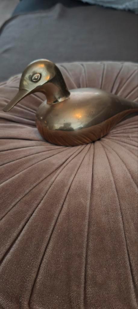 Vintage Messing Eend - Decoratief Beeld, Antiek en Kunst, Antiek | Koper en Brons, Ophalen of Verzenden