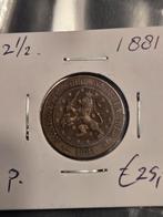 2 1/2 Cent 1884 - Koning Willem III, Postzegels en Munten, Munten | Nederland, Ophalen of Verzenden