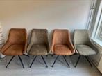 4 eetkamerstoelen Cyrus Benson gerecycled buffel leer, Huis en Inrichting, Stoelen, Ophalen, Overige kleuren, Leer, Zo goed als nieuw