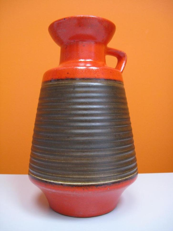 retro vintage vaas Dümler & Breiden Höhr West Germany 70s, Huis en Inrichting, Woonaccessoires | Vazen, Zo goed als nieuw, Oranje