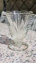 Geperst glazen vaas Belgisch doorsnede 11,5 cm, Antiek en Kunst, Antiek | Glas en Kristal, Ophalen of Verzenden