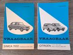 Vraagbaak (2x) - Simca 1100 + Citroën 2 CV 4, Auto diversen, Handleidingen en Instructieboekjes, Ophalen of Verzenden