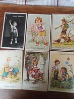 6 kinderkaarten gelopen hartelijk gefeliciteerd., Verzamelen, Ansichtkaarten | Themakaarten, Ophalen of Verzenden, 1940 tot 1960
